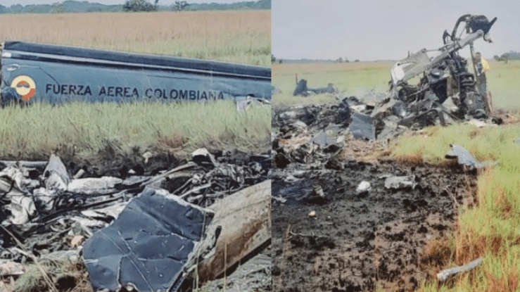 Se desploma helicóptero de la Fuerza Aérea y deja 8 militares muertos en Colombia