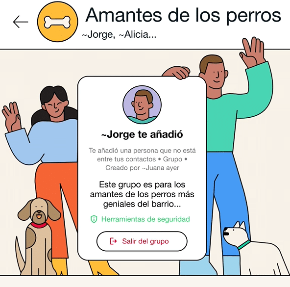 Mensaje de la actualización de WhatsApp