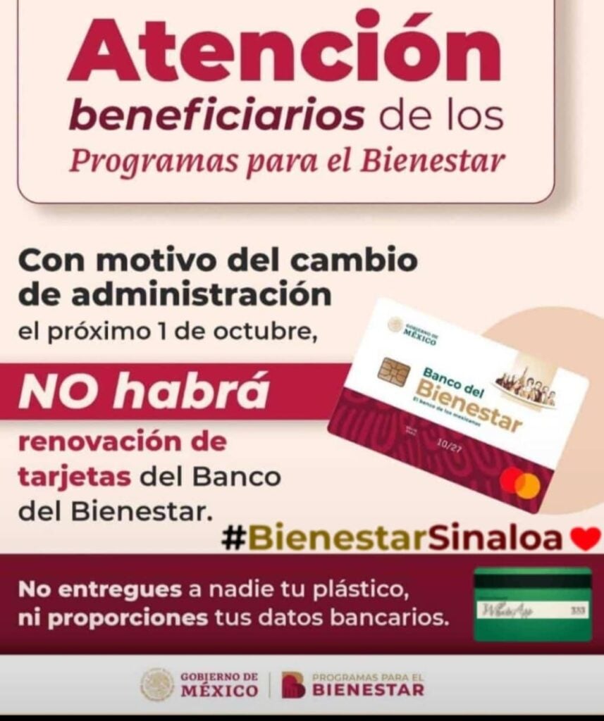 Alerta emitida por la Secretaría del Bienestar.