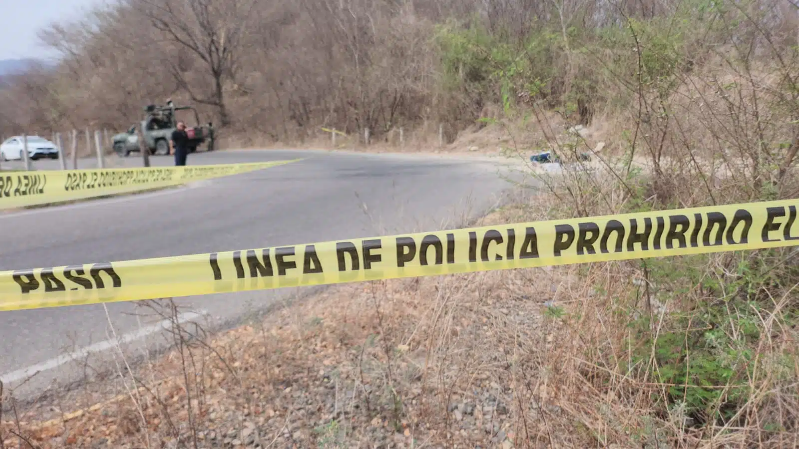 Zona acordonada donde fue encontrada sin vida una persona.