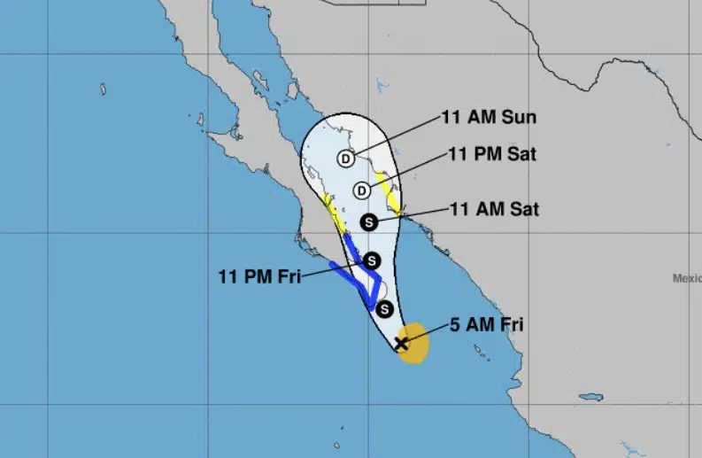 Así marca el NHC el posible desplazamiento de la tormenta tropical Ileana para las próximas 96 horas.