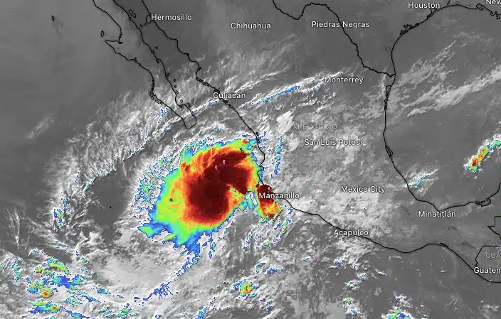 Así se ve la zona de baja presión con potencial para dar vida este 12 de septiembre a la tormenta tropical Ileana en el océano Pacífico. Windy