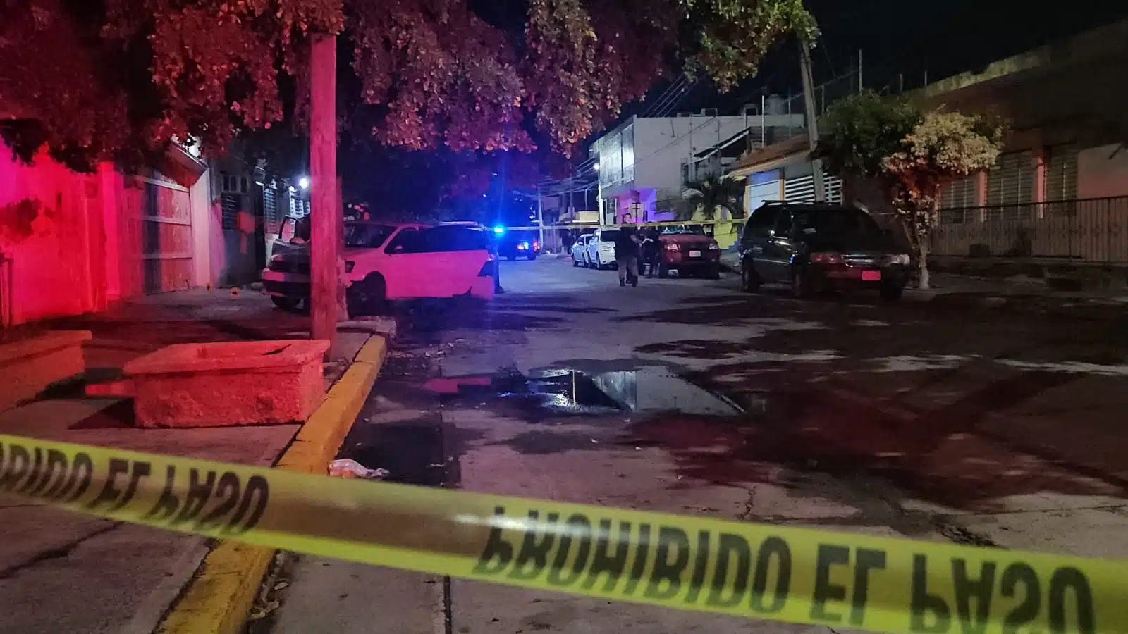 Zona acordonada donde ocurrió el atentado a balazos.