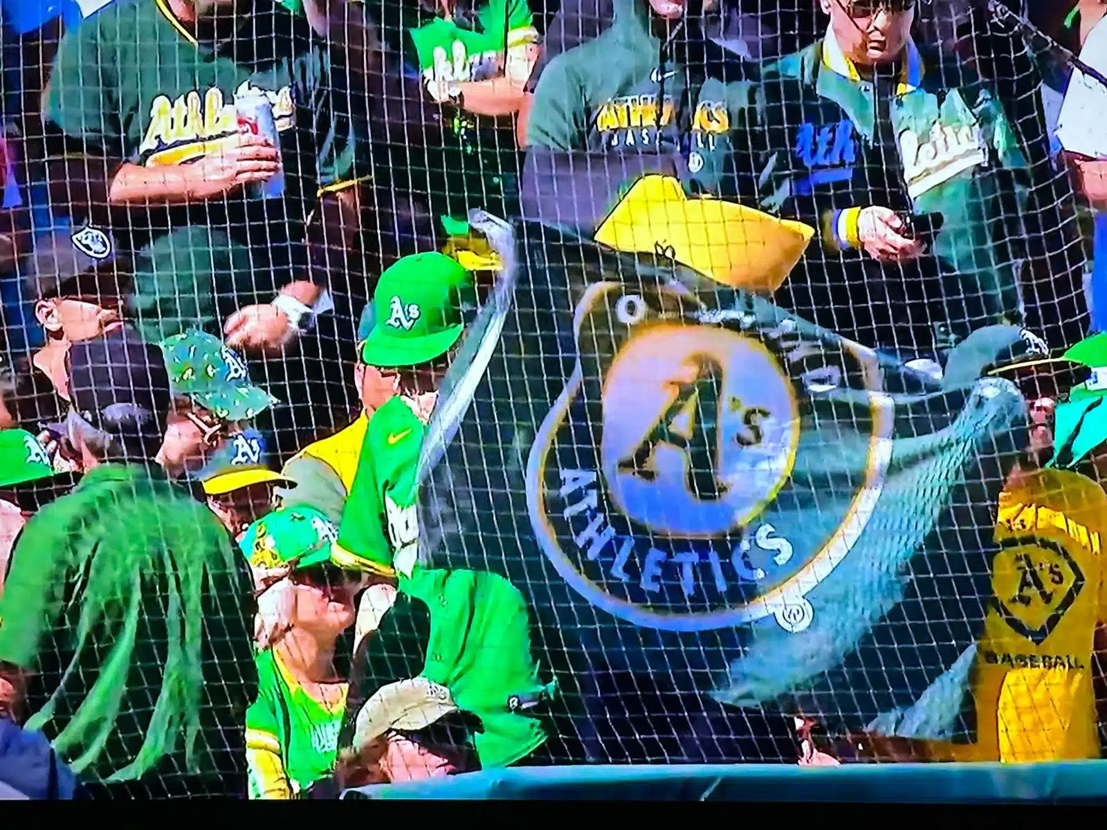 Fanáticos de Atléticos en el último juego en el estadio Oakland Coliseum.