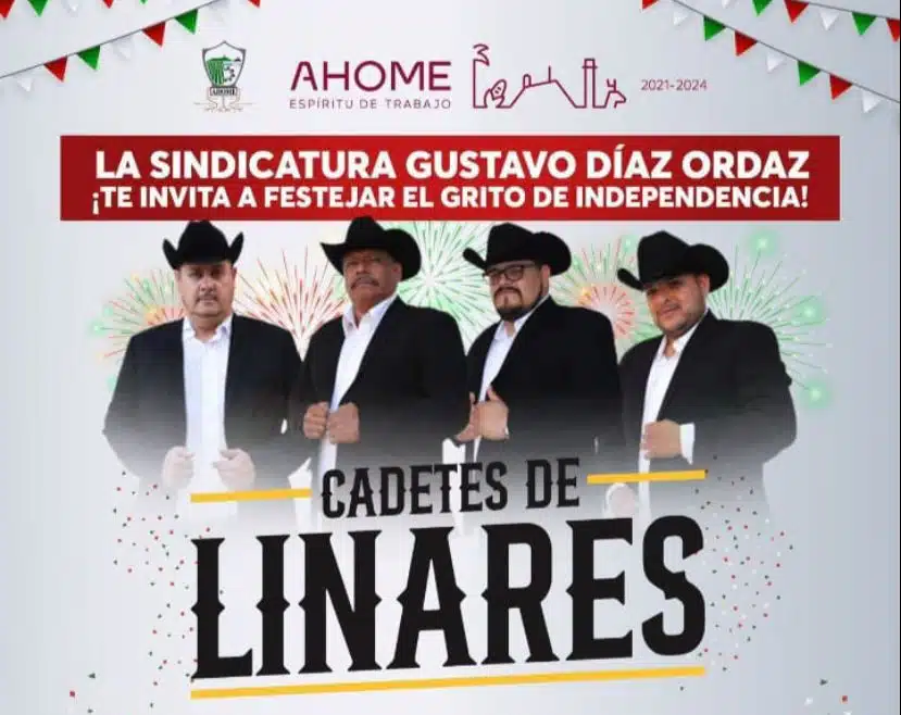 Anuncio de los Cadetes de Linares en Grito de independencia