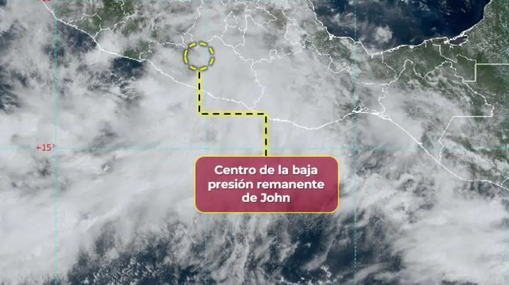 Imagen satelital de la baja presión remanente de la tormenta 