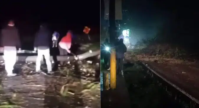 VIDEO: Derrumbe parcial de cerro en Jilotzingo, Edomex, deja varias casas afectadas