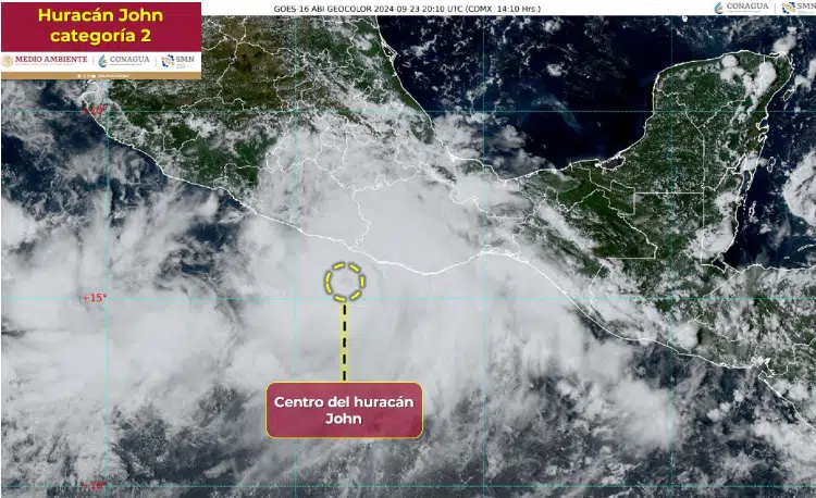 John toma fuerza y se intensifica rápidamente a huracán de categoría 2