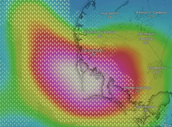 Imagen de pronóstico de lluavias por Ileana