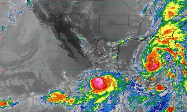 México sigue flanqueado por sistemas ciclónicos; Guerrero y Quintana Roo con lluvias extraordinarias