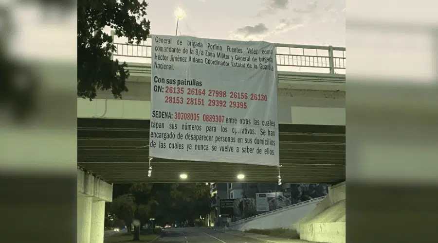 Lona aparece la madrugada de este miércoles sobre puente de avenida Álvaro Obregón