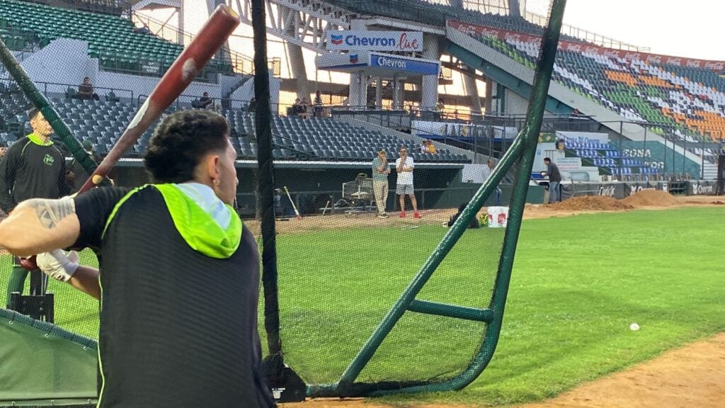 Marco Jaime durante su entrenamiento en el Chevron Park.