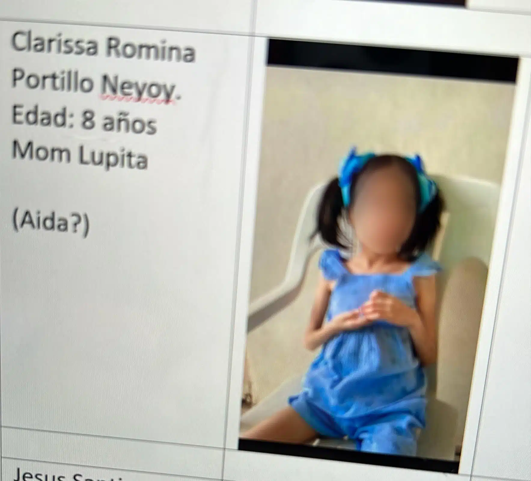 Médicos Voladores buscan contactarse con la niña Clarissa Romina