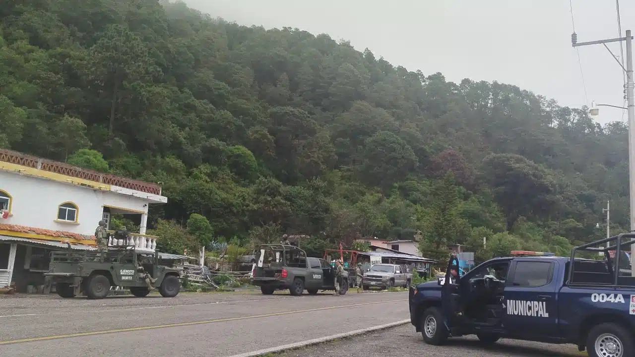 Elementos del Ejército Mexicano y Seguridad Pública en Concordia.