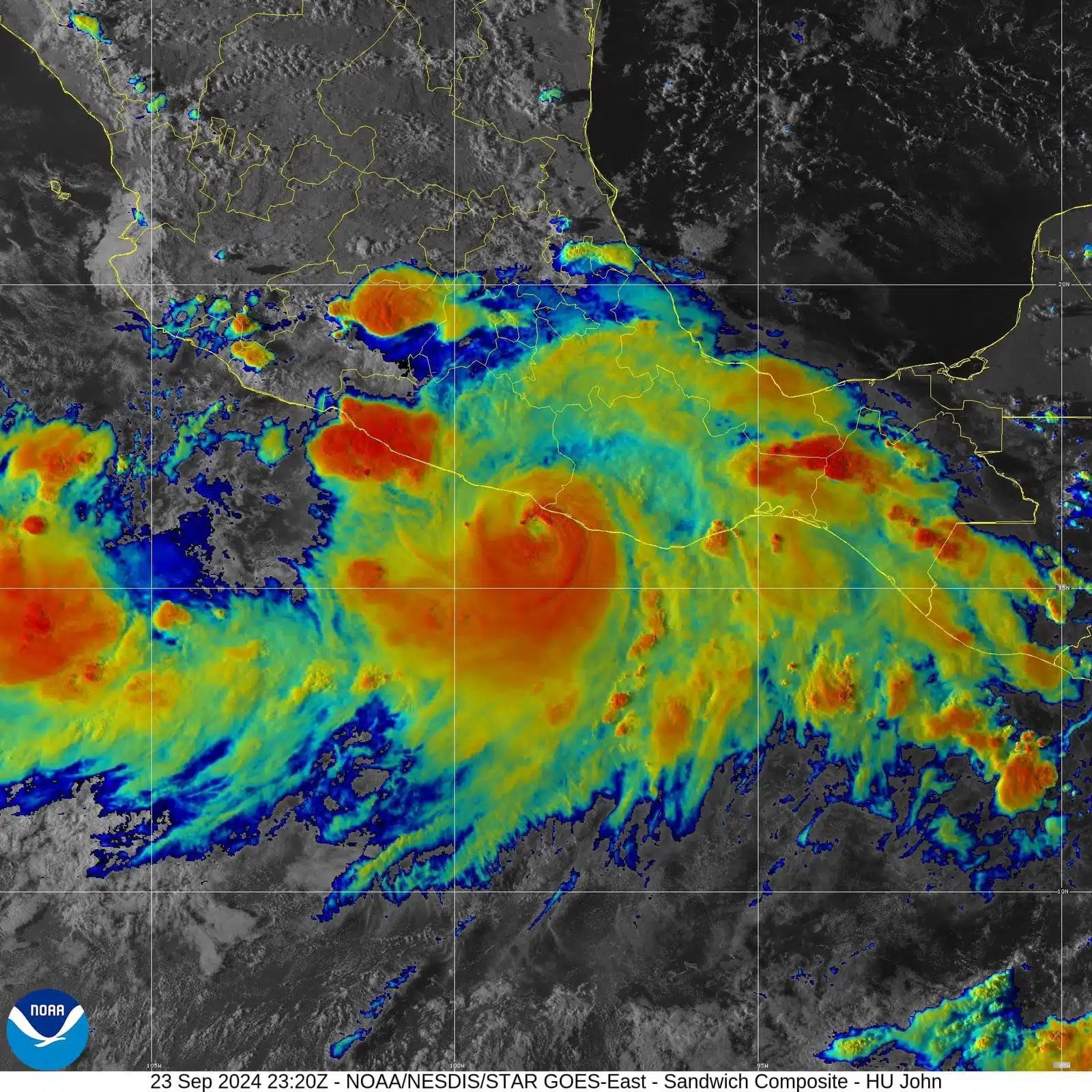 Piden a la población de Oaxaca, Guerrero y Chiapas resguardarse ante paso del huracán John