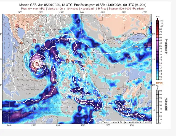 Posible ciclón en el Pacífico podría golpear Baja California y Sinaloa