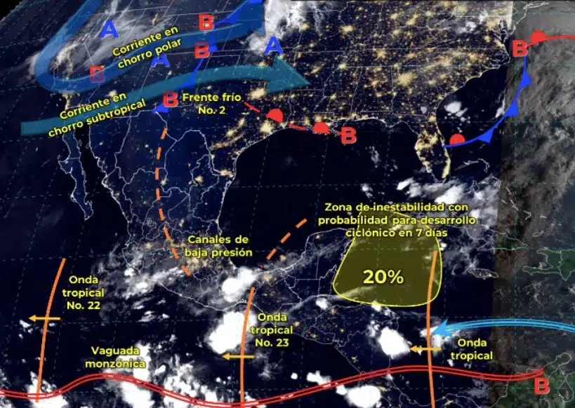 Pronóstico del clima prevé lluvias fuertes a muy fuertes en algunos estados del país