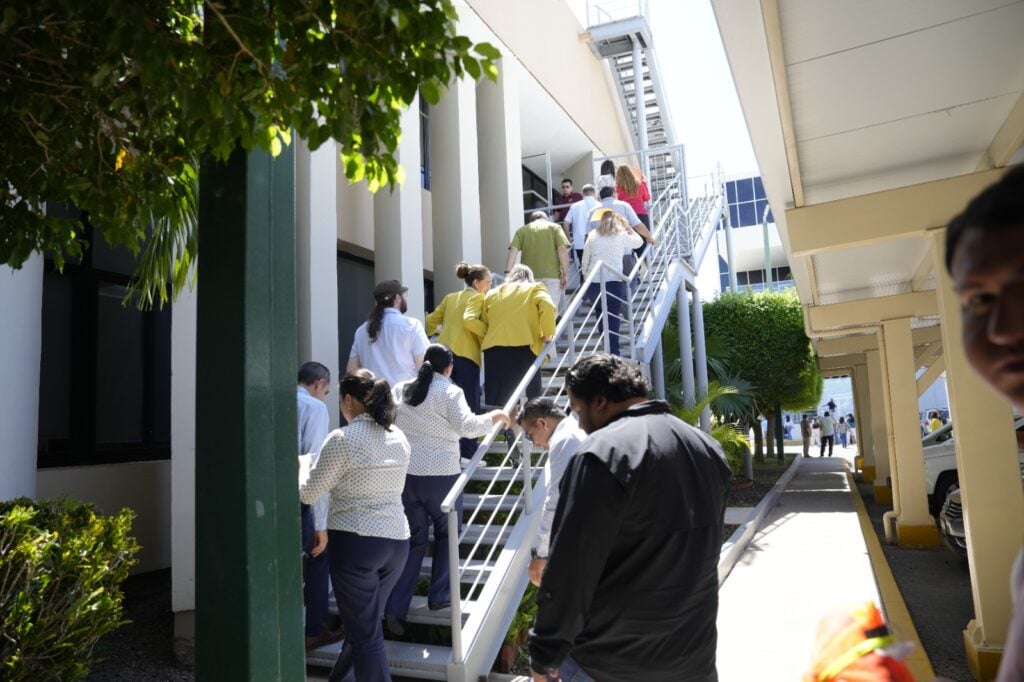 Simulacro en el Congreso del Estado de Sinaloa.