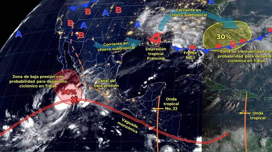 Sinaloa, Nayarit, Jalisco y Colima podrían tener lluvias intensas a partir de hoy