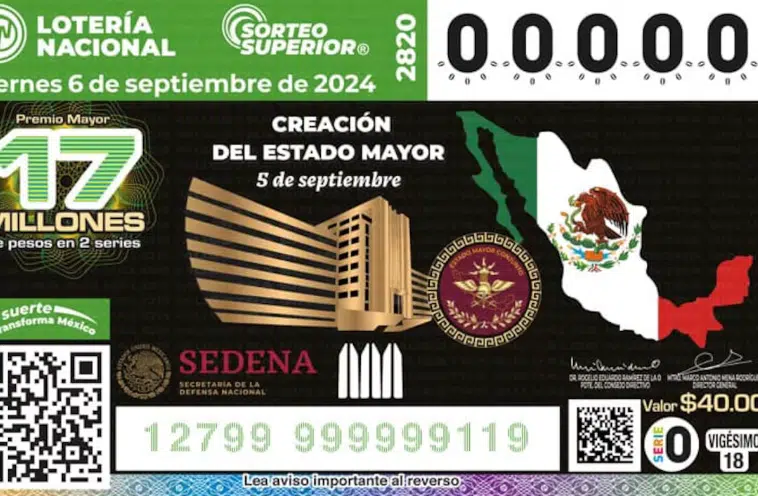 Resultados Sorteo Superior 2820 de la Lotería Nacional