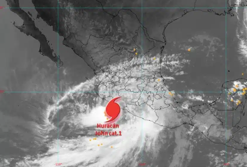 Vista del huracán John categoría 1 en el Pacífico