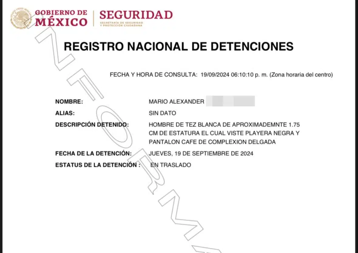 Regsitro Nacional de Detenciones