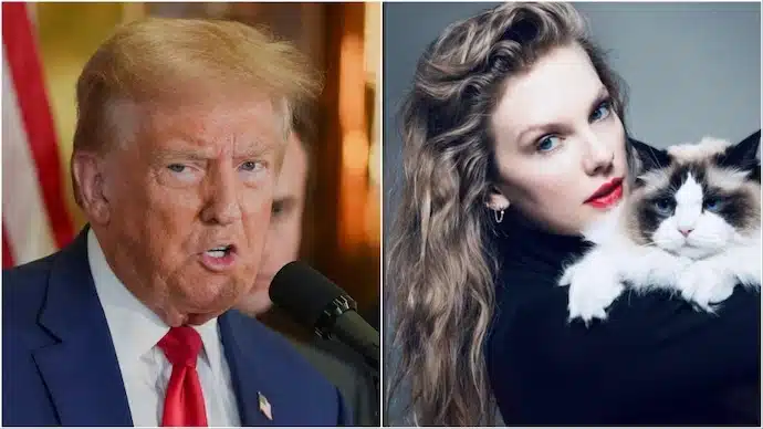  Trump reacciona el apoyo de Taylor Swift a su rival demócrata Kamala Harris