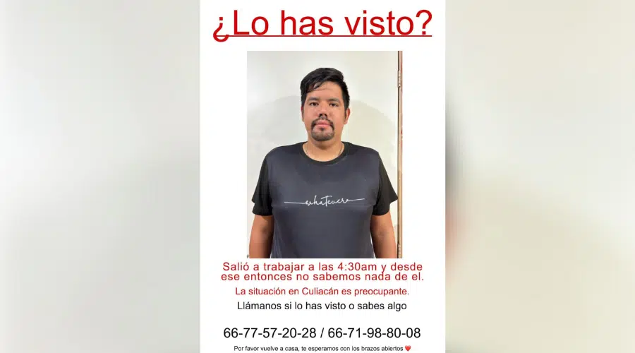 Se reporta la desaparición de un joven conductor de transporte privado por aplicación que salió a trabajar este lunes y no ha regreso a casa