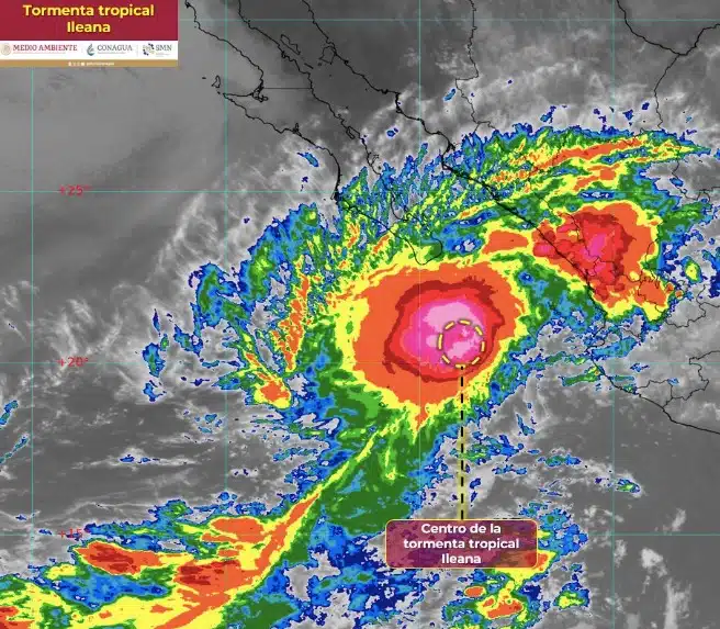 Ubicación de la tormenta tropical Ilean