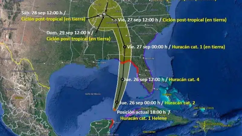 ¡El poder de Helene será devastador!; lo proyectan como huracán 4