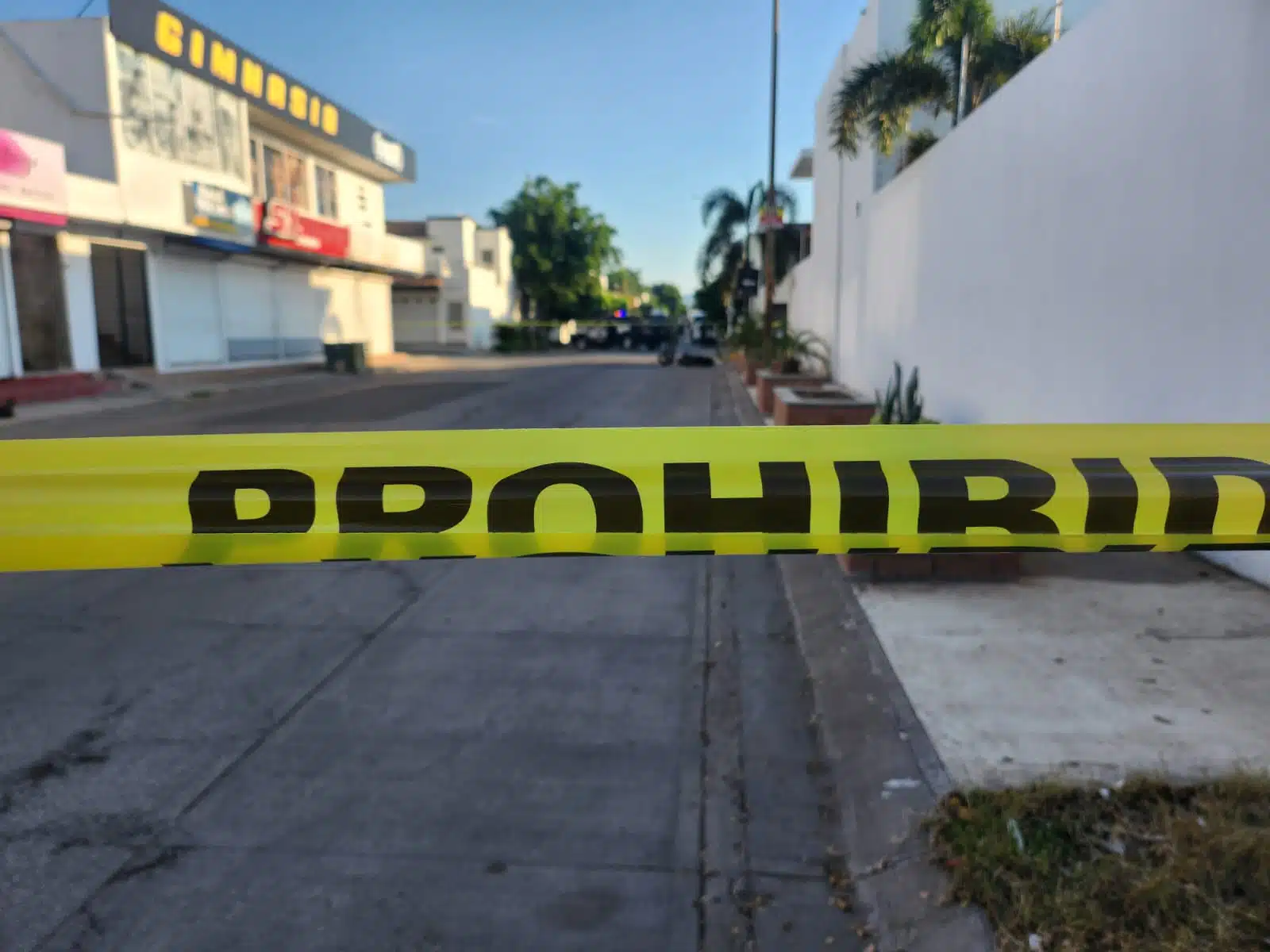 Zona acordonada en donde ocurrió el asesinato.