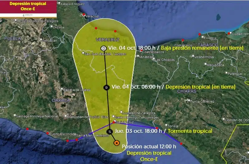 Depresión tropical Once- E