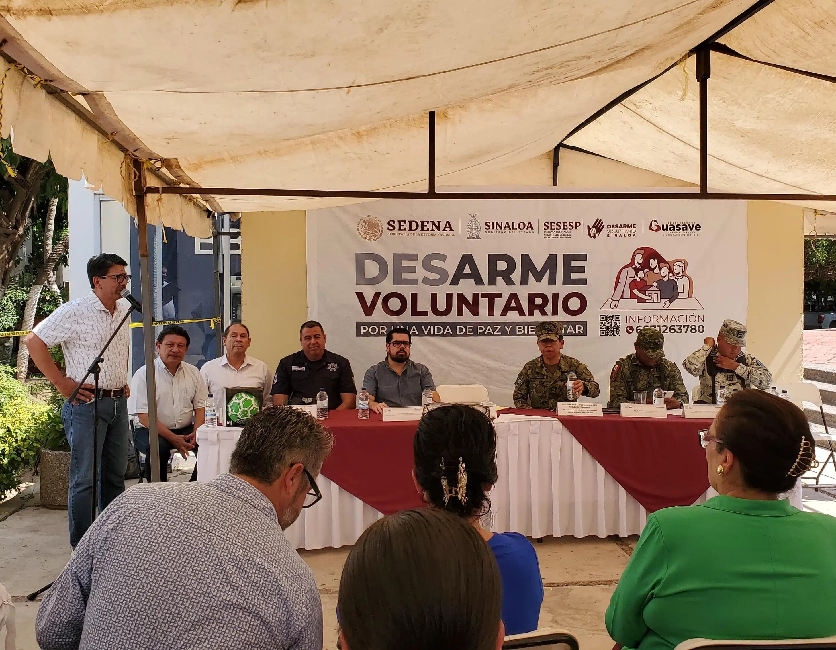 Arranca la campaña de Desarme Voluntario en la explanada del Ayuntamiento de Guasave.