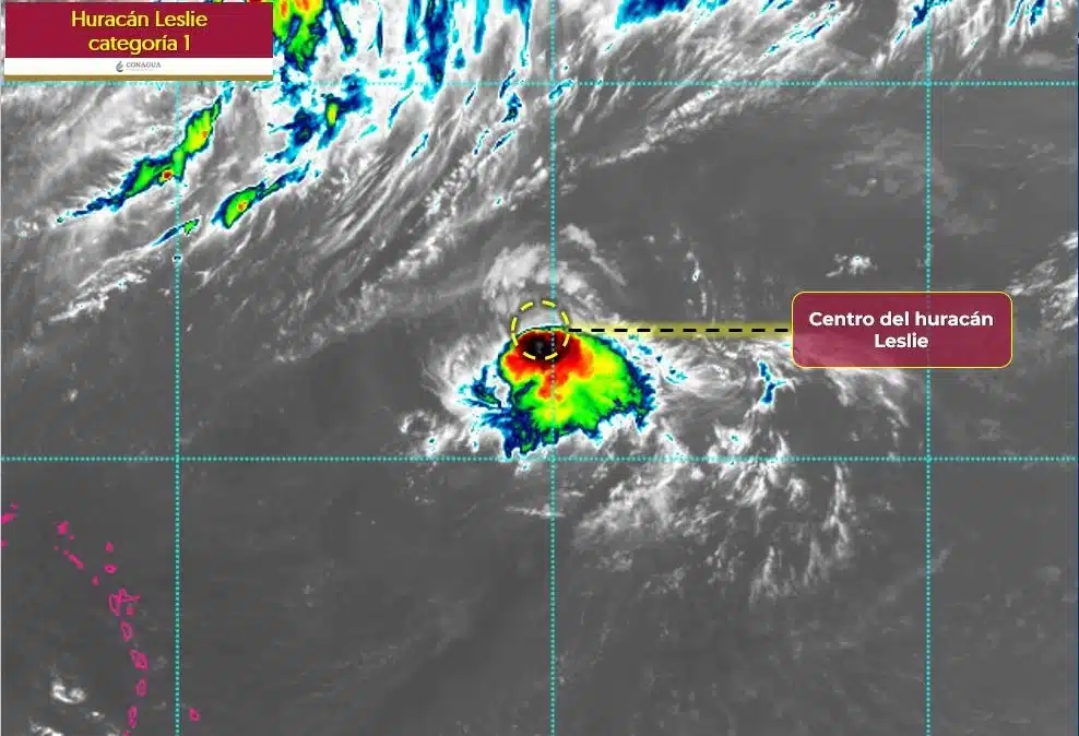 “Leslie” pierde fuerza, se degrada a huracán categoría 1