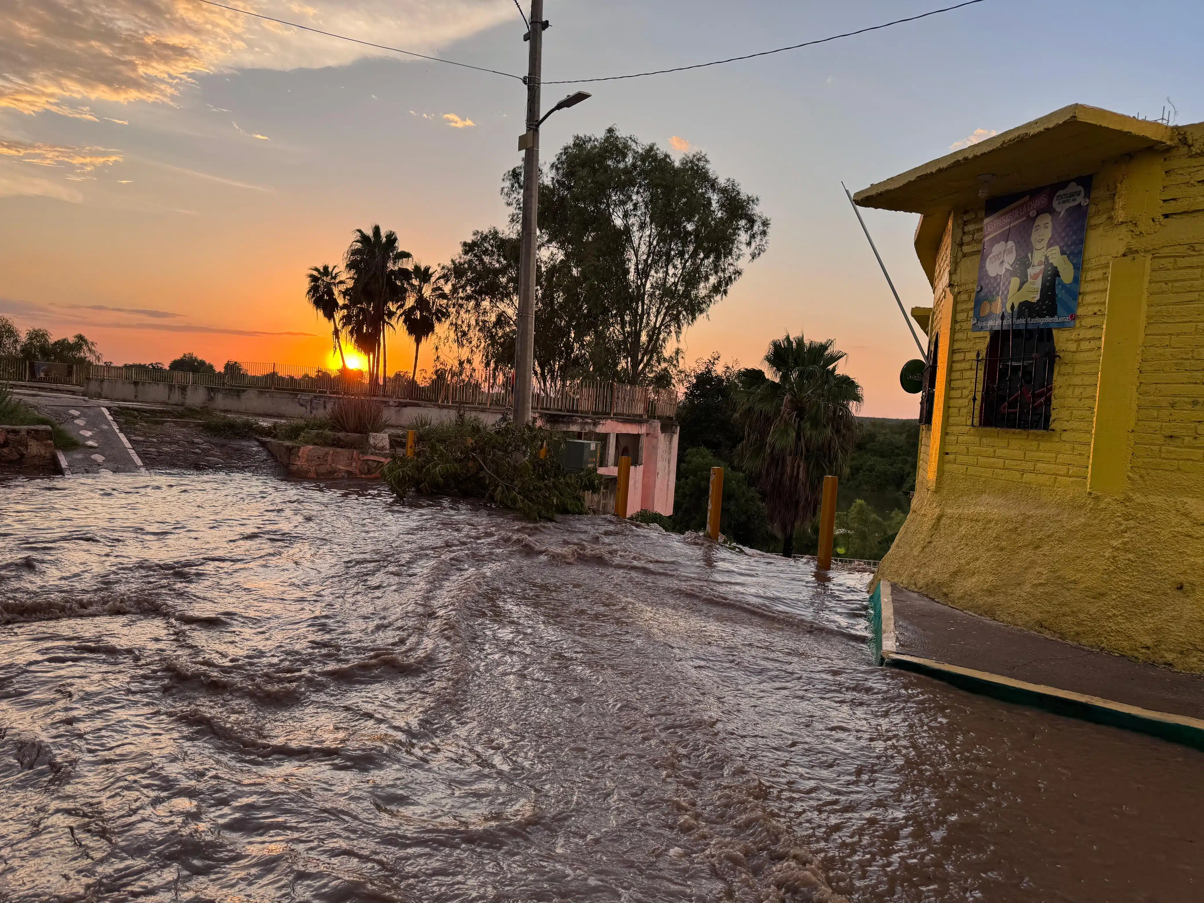 Lluvias en la cabecera municipal de El Fuerte