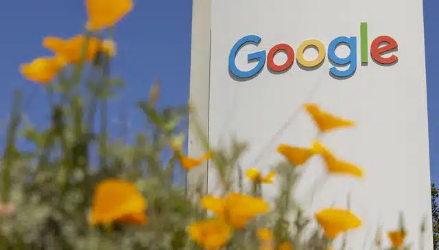 A Google sign in Mountain View, where the company campus is located, in Calif., on May 2, 2024. (Jason Henry/The New York Times)