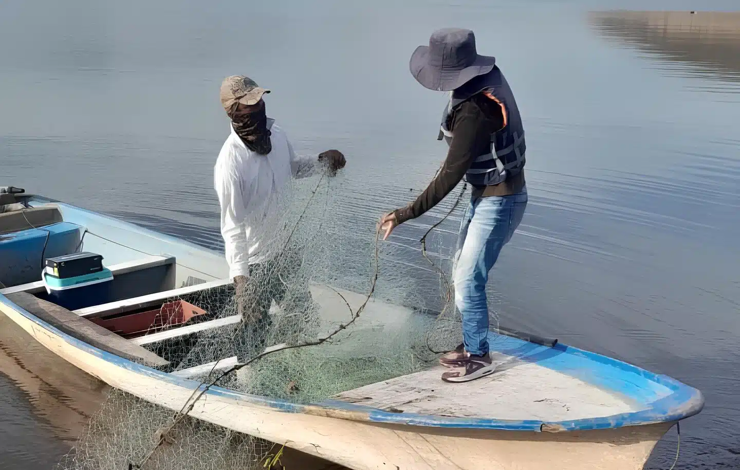 Pescadores de la presa El Varejonal reportan baja captura de mojarra