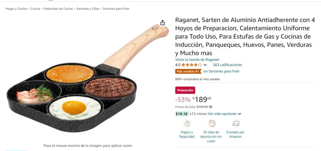 Sartén viral de amazon