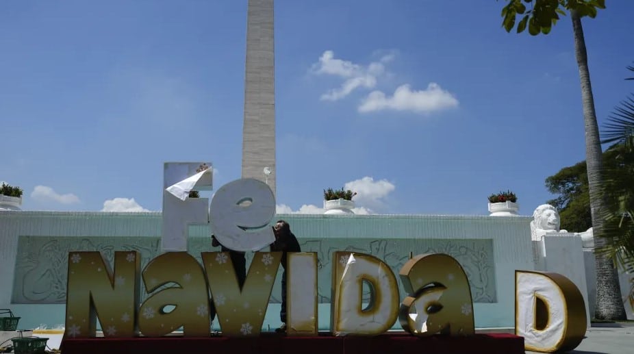 Adorno navideño en Caracas, Venezuela
