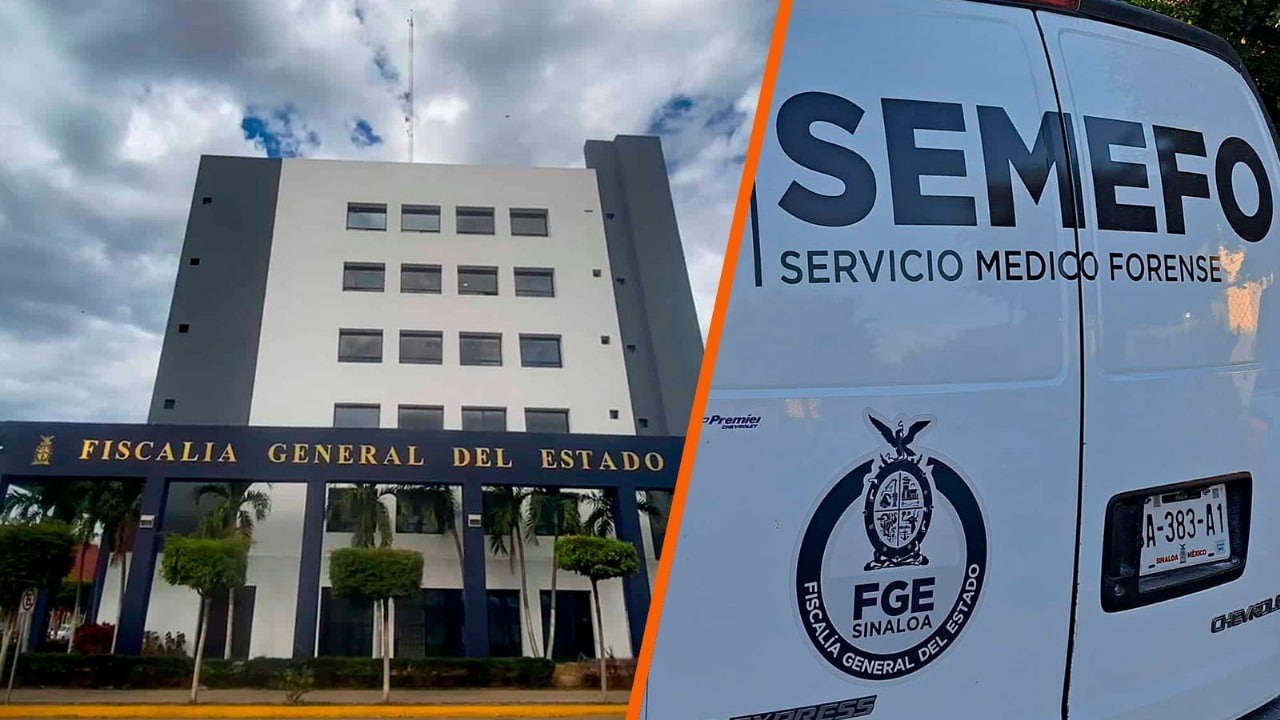 Fiscalía y camineta de la Semefo