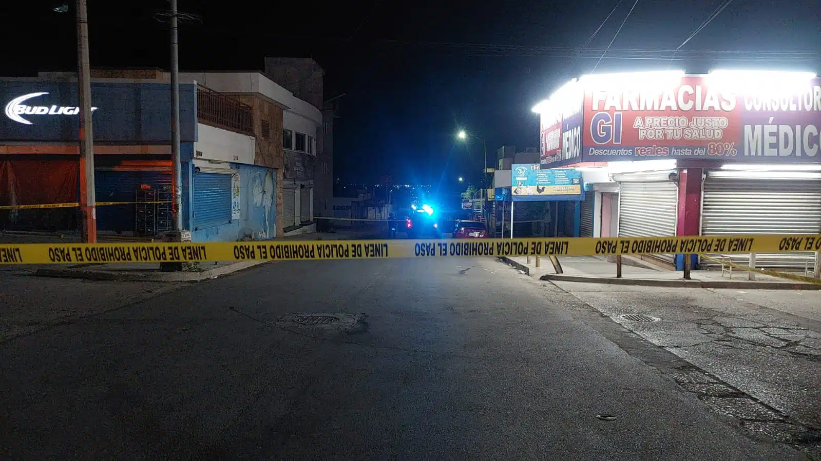 Zona acordonada en donde ocurrió el ataque a balazos hacia los dos menores de edad.