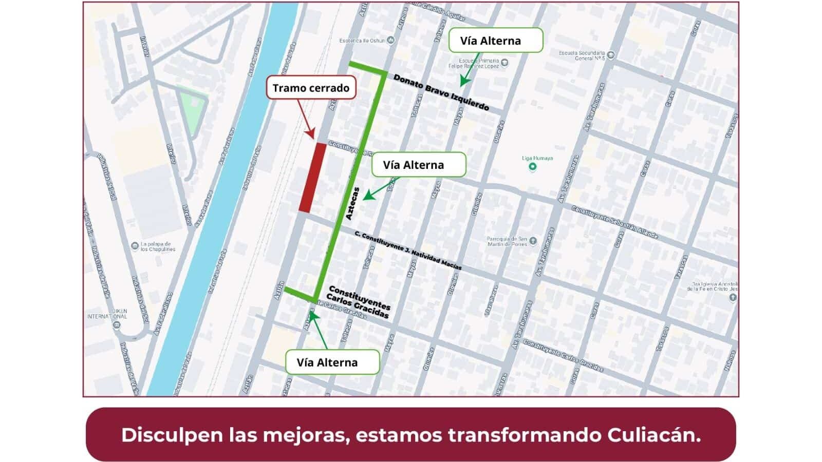 Atención Culiacán, avenida Aztlán estará cerrada hasta el viernes