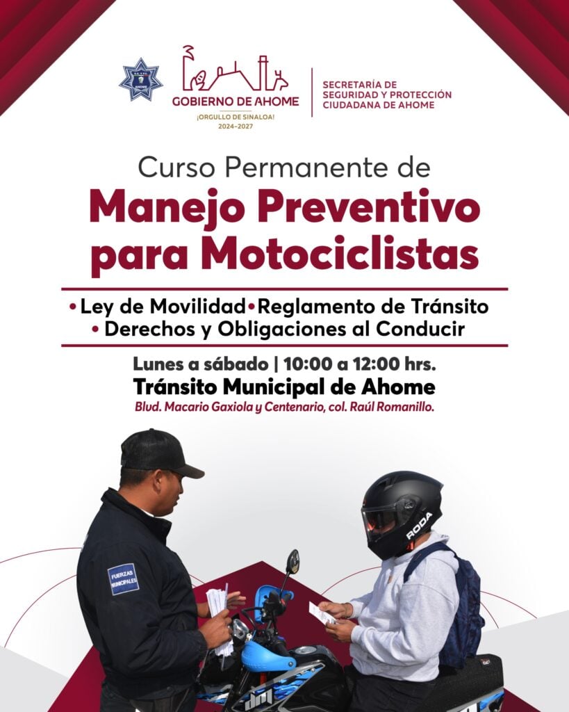 Curso Permanente de Manejo Preventivo para Motociclistas