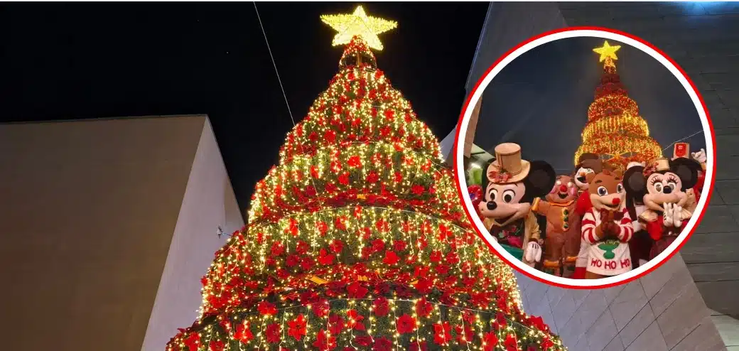 El espíritu de la navidad llega a Culiacán con el encendido del árbol navideño en una reconocida plaza comercial y con ella la magia de Disney.