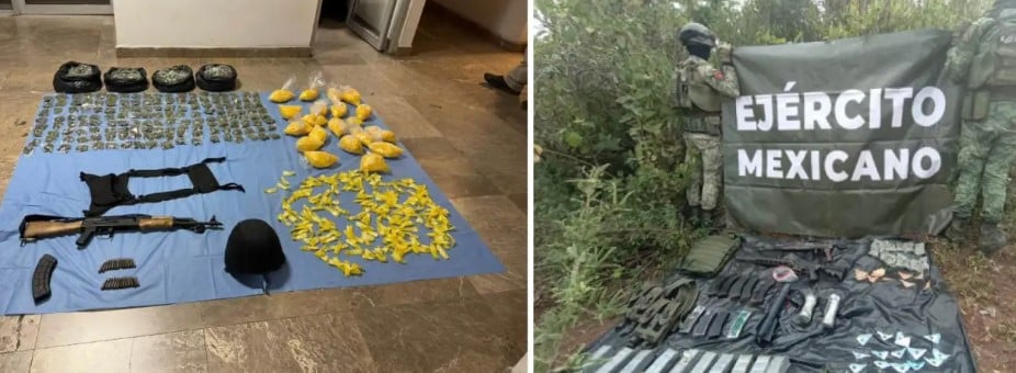 Droga y armas decomisadas