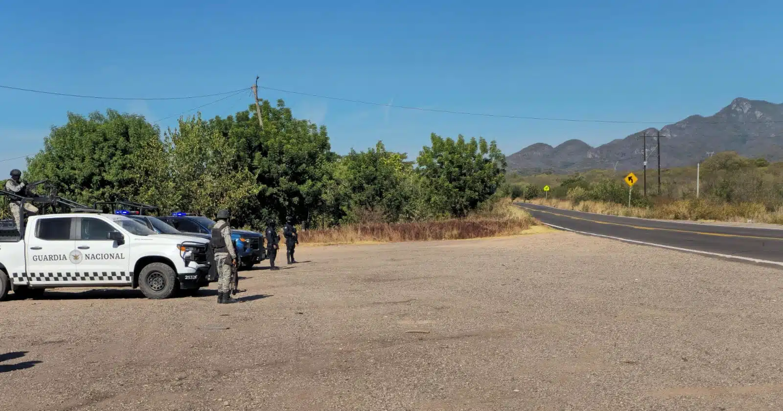 Guardia Nacional y Policía Estatal en el municipio de Elota.