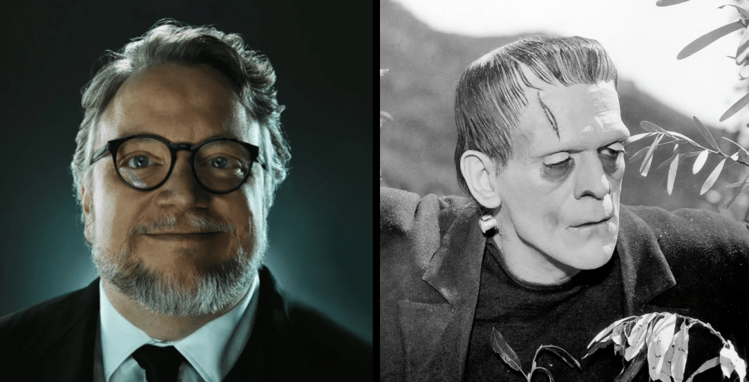 Imágenes divididas de Guillermo del Toro y Frankenstein