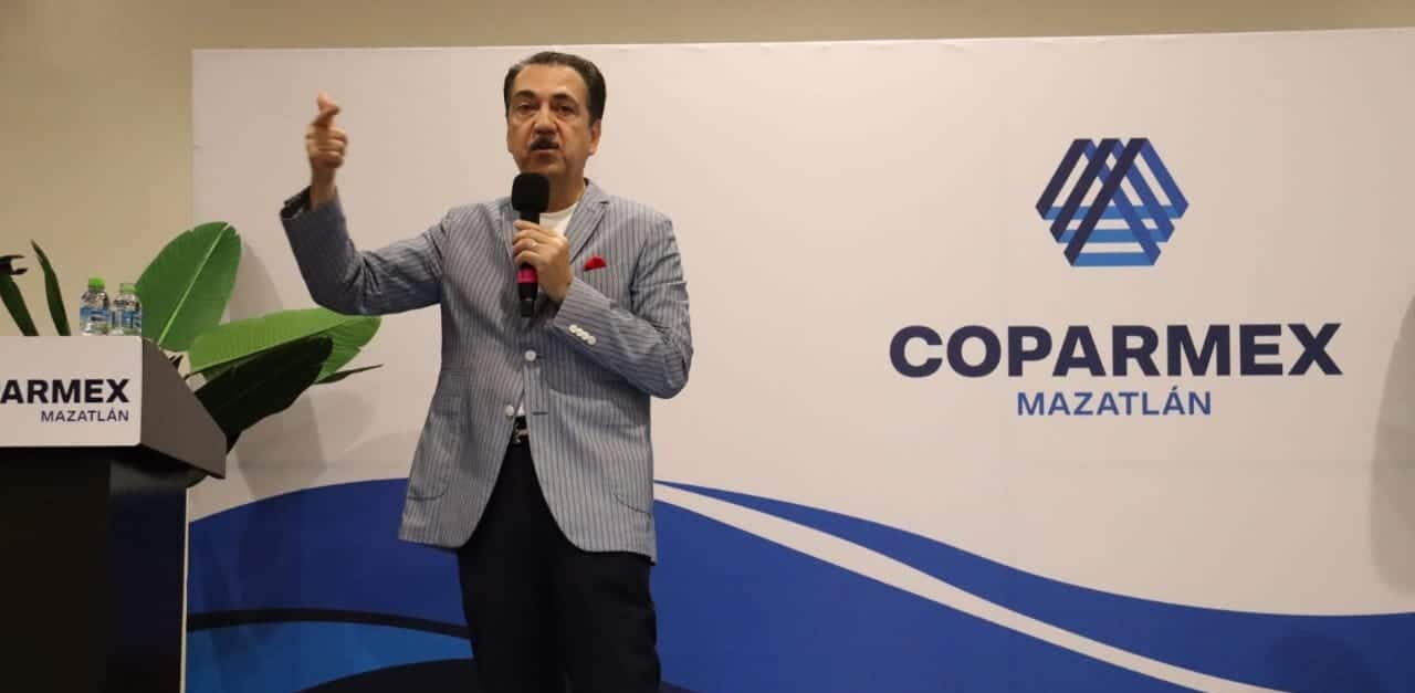 Jorge Zarza, en el marco de la reunión mensual de Coparmex Mazatlán.