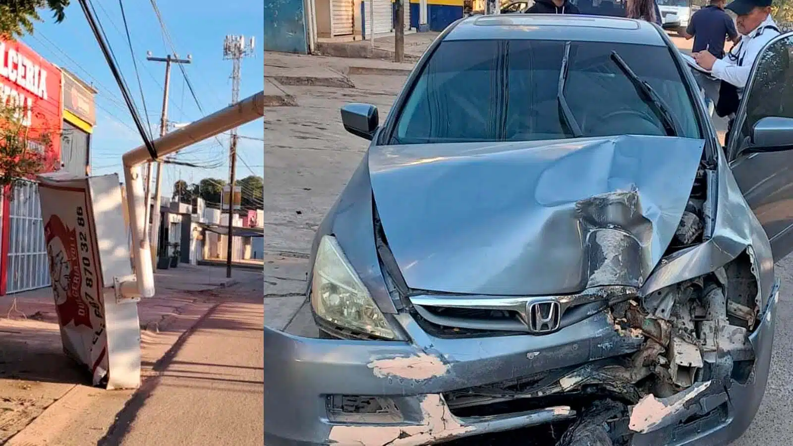 Lesionado y fuertes daños materiales en par de choques Guasave