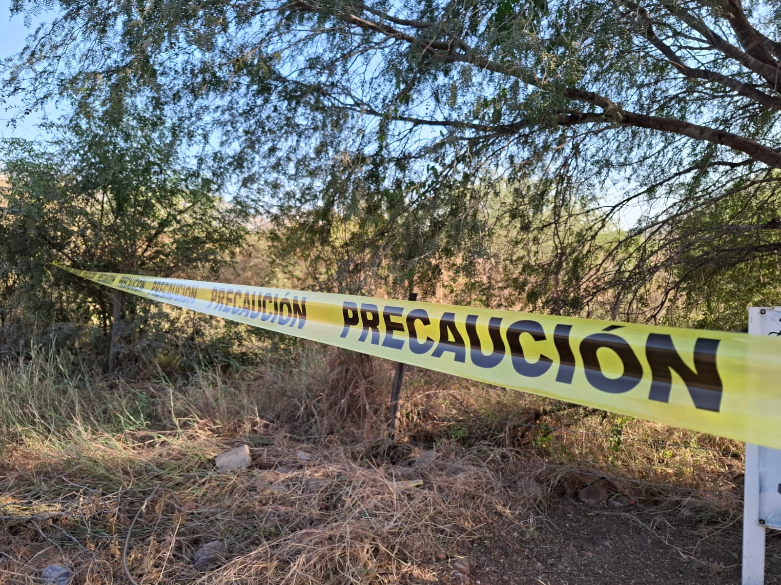 Zona acordonada donde fue encontrada la osamenta.